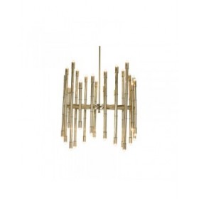 Lampadario Home ESPRIT Dorato Metallo Acciaio 74 x 74 x 138 cm