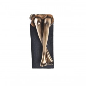 Statua Decorativa DKD Home Decor 9 x 10 x 35 cm Donna Rosso Dorato Turchese (2 Unità)