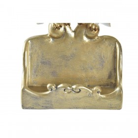 Statua Decorativa DKD Home Decor Bianco Dorato Gufi 10 x 8 x 7 cm