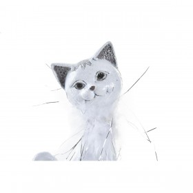 Statua Decorativa DKD Home Decor Bianco Gatto Romantico 30 x 40 cm 9 x 9 x 24 cm