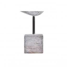 Statua Decorativa DKD Home Decor Grigio Naturale Uccello Mediterraneo 23 x 9 x 26,7 cm
