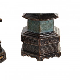 Statua Decorativa DKD Home Decor 15 x 17 x 50 cm Turchese Orientale (2 Unità)