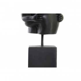 Statua Decorativa DKD Home Decor Coppia Nero Dorato 15,5 x 13,5 x 37,5 cm (2 Unità)