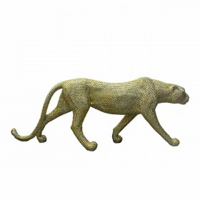Statua Decorativa DKD Home Decor Dorato Leopardo 120 x 23 x 44 cm