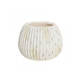 Vaso Home ESPRIT Bianco Magnesio 36 x 36 x 26 cm