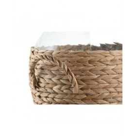 Vaso Home ESPRIT Trasparente Marrone Chiaro Cristallo Naturale 37 x 37 x 55 cm