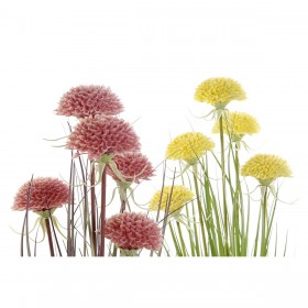 Pianta Decorativa DKD Home Decor 30 x 30 x 78 cm Rosa Metallo Giallo PVC (2 Unità)