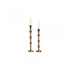 Candelabro Home ESPRIT Dorato Alluminio Moderno 8 x 8 x 36 cm (2 Unità)