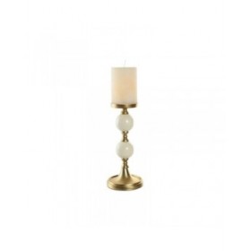 Candelabro Home ESPRIT Bianco Dorato Alluminio Moderno 15 x 15 x 33 cm