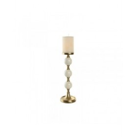 Candelabro Home ESPRIT Bianco Dorato Alluminio Moderno 15 x 15 x 43.5 cm