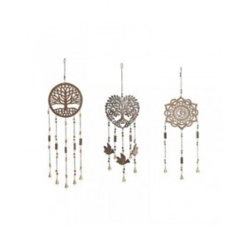 Statua Decorativa Home ESPRIT Marrone Albero Cuore Sole 20 x 20 x 61 cm (3 Unità)