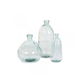 Vaso Home ESPRIT Trasparente Vetro riciclato 22 x 22 x 51 cm