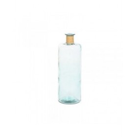 Vaso Home ESPRIT Trasparente Juncus Vetro riciclato Naturale 25 x 25 x 75 cm