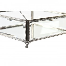 Scatola-Portagioie DKD Home Decor Trasparente Argentato Metallo Cristallo 25 x 21 x 10 cm