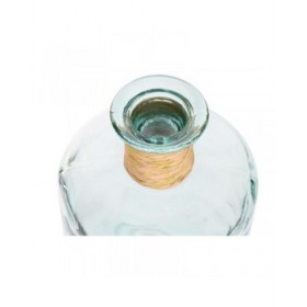 Vaso Home ESPRIT Trasparente Juncus Vetro riciclato Naturale 25 x 25 x 75 cm