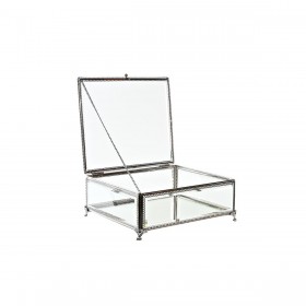 Scatola-Portagioie DKD Home Decor Trasparente Argentato Metallo Cristallo 25 x 21 x 10 cm