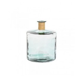 Vaso Home ESPRIT Trasparente Juncus Vetro riciclato Naturale 35 x 35 x 45 cm