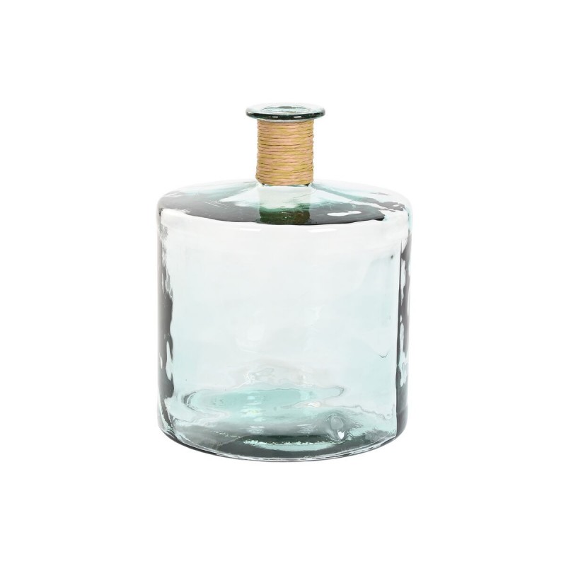 Vaso Home ESPRIT Trasparente Juncus Vetro riciclato Naturale 35 x 35 x 45 cm