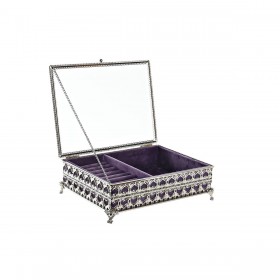 Scatola-Portagioie DKD Home Decor Cristallo Metallo (24 x 18 x 7 cm)