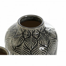 Vaso DKD Home Decor Beige Porcellana Grigio Verde Orientale 16 x 16 x 26 cm (2 Unità)