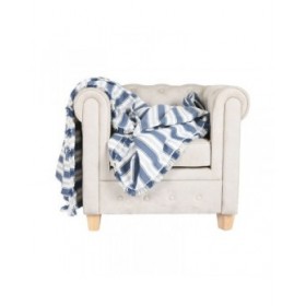 Coperta Home ESPRIT Azzurro Grigio Righe