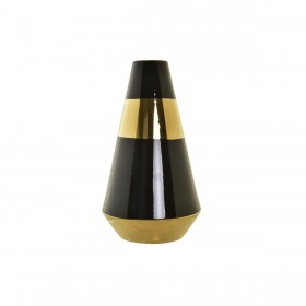 Vaso DKD Home Decor Porcellana Dorato Bicolore Moderno (19 x 19 x 35 cm)