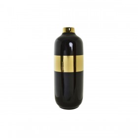 Vaso DKD Home Decor Porcellana Dorato Bicolore Moderno (16 x 16 x 41 cm)