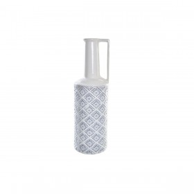 Vaso DKD Home Decor 14 x 14 x 45 cm Porcellana Azzurro Bianco Mediterraneo