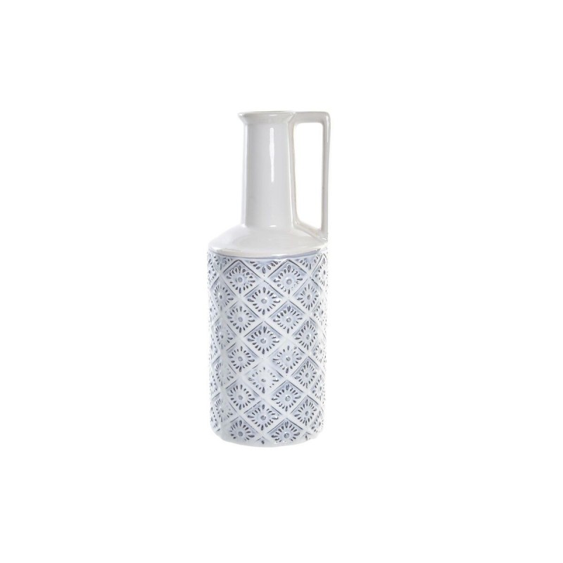 Vaso DKD Home Decor Azzurro Bianco Porcellana Mediterraneo 14 x 14 x 30 cm