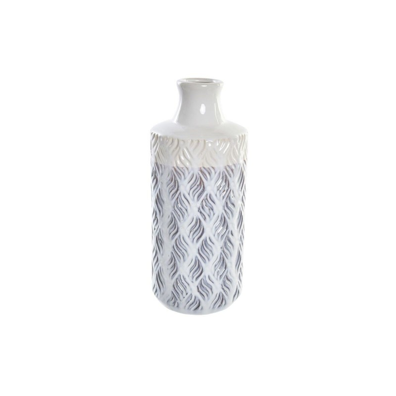 Vaso DKD Home Decor Azzurro Bicolore Porcellana Mediterraneo 13 x 13 x 31 cm