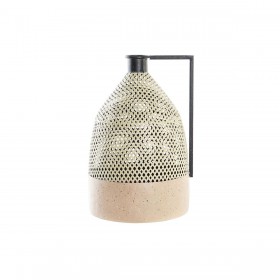 Vaso DKD Home Decor Nero Metallo Marrone Marrone Chiaro (26 x 26 x 39 cm)