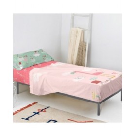 Set di Lenzuola HappyFriday Moshi Moshi Hola Multicolore Singolo 2 Pezzi