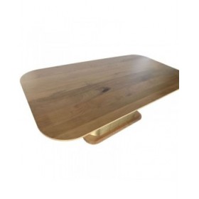 Tavolo da Pranzo Home ESPRIT Dorato Ottone Legno di mango 210 x 110 x 76 cm