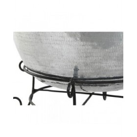 Vaso Home ESPRIT Nero Argentato Alluminio Ferro 75 x 75 x 90 cm