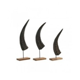 Statua Decorativa Home ESPRIT Nero Naturale 20 x 11 x 65 cm