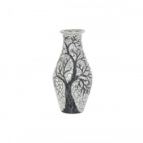 Vaso DKD Home Decor Albero Bianco Nero Bianco/Nero Cristallo Terracotta 29 x 29 x 60 cm