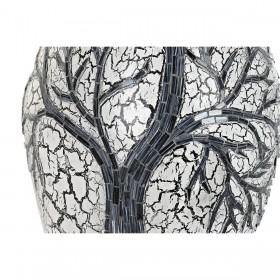 Vaso DKD Home Decor Albero Bianco Nero Bianco/Nero Cristallo Terracotta 29 x 29 x 60 cm