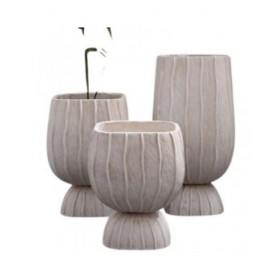 Vaso Home ESPRIT Argilla Fibra Moderno 35 x 35 x 45 cm