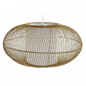 Lampadario DKD Home Decor Bianco Naturale Bambù 40 W 83 x 83 x 40 cm