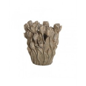 Vaso Home ESPRIT Grigio Cemento Tulipano 29 x 27 x 32 cm