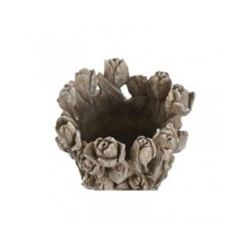 Vaso Home ESPRIT Grigio Cemento Tulipano 29 x 27 x 32 cm