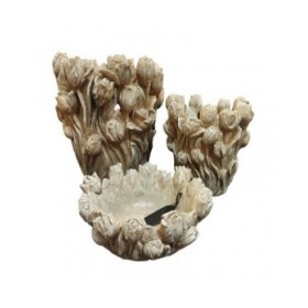 Vaso Home ESPRIT Grigio Cemento Tulipano 21 x 21 x 23 cm