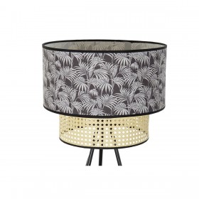 Lampada da Terra DKD Home Decor Naturale Nero Metallo Palme Poliestere Coloniale (60 x 60 x 129 cm)