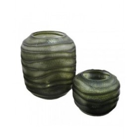 Vaso Home ESPRIT Verde Cristallo Moderno 27 x 27 x 33 cm
