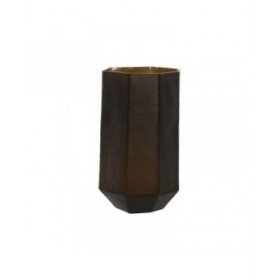 Vaso Home ESPRIT Grigio scuro Cristallo Moderno 18 x 18 x 31 cm