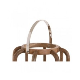 Portacandele Home ESPRIT Marrone Argentato Naturale Cristallo Legno di mango 30 x 30 x 42 cm
