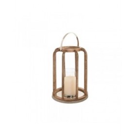 Portacandele Home ESPRIT Marrone Argentato Naturale Cristallo Legno di mango 30 x 30 x 42 cm