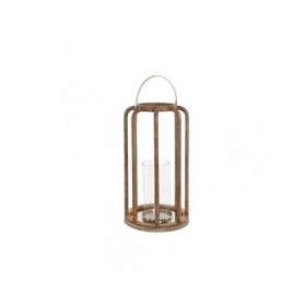Portacandele Home ESPRIT Marrone Argentato Cristallo Legno di mango 30 x 30 x 53 cm