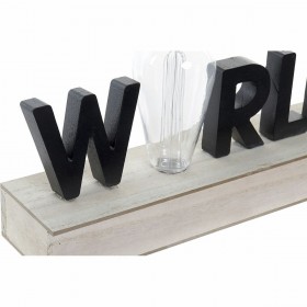 Decorazione luminosa DKD Home Decor World Nero Metallo Legno MDF 30 x 40 cm 34 x 8 x 16 cm
