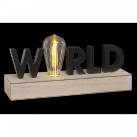 Decorazione luminosa DKD Home Decor World Nero Metallo Legno MDF 30 x 40 cm 34 x 8 x 16 cm